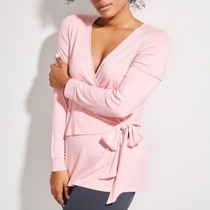 Lane Bryant Livi Active Pink Ballet Wrap Top 22/24